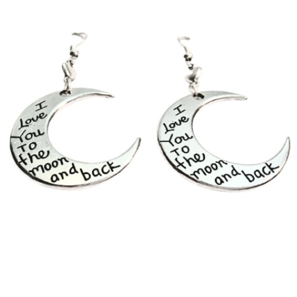 I LOVE YOU TO THE MOON AND BACK EARRINGS - Picture 3 of 6